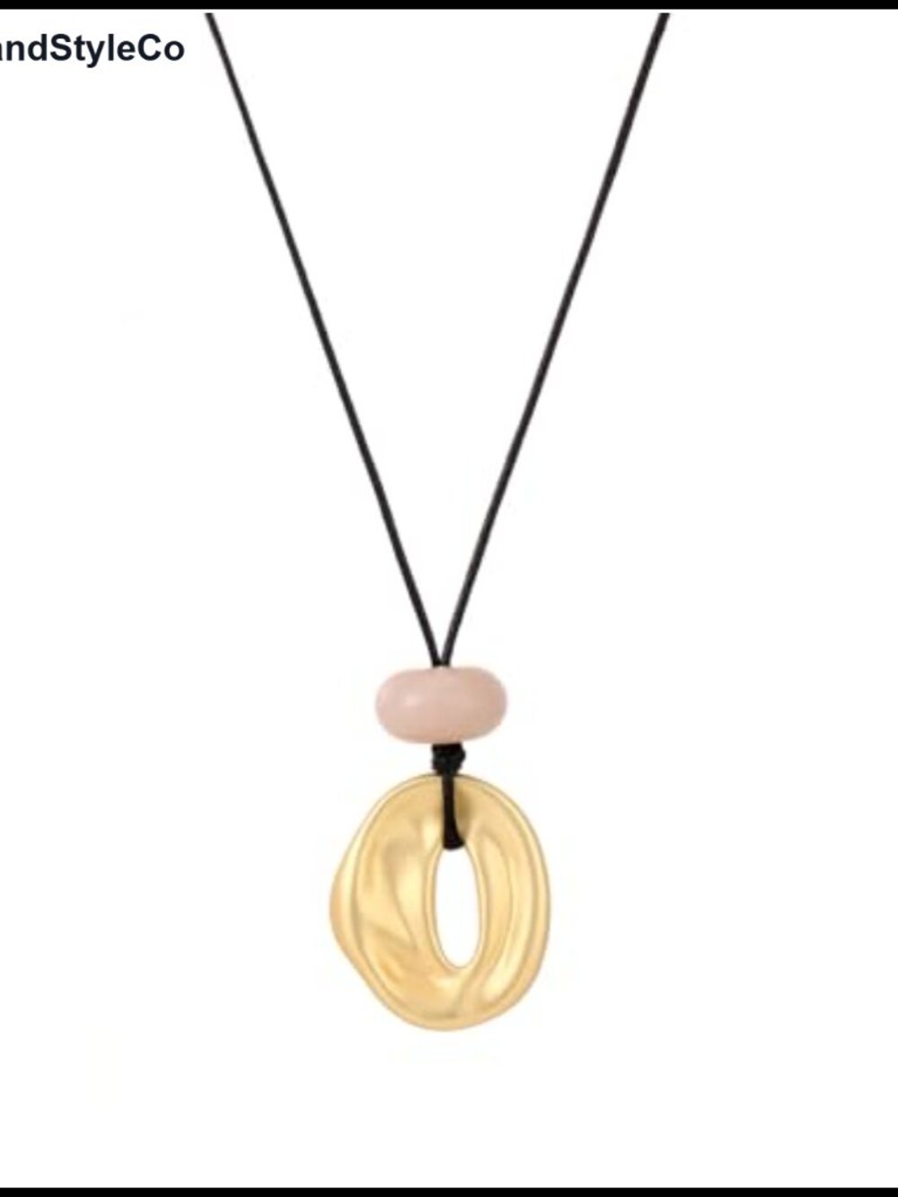 Stainless Steel Pendant Necklace on Leather Cord Adjustable 19.6 in